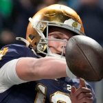 Notre Dame’s Riley Leonard points to favorite Bible verse after scoring opening TD in national title game