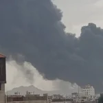 Watch: Large plane in flames after strikes on Sana’a airport