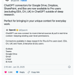 ☕🤖 ChatGPT Pro now integrates Drive, Dropbox & more, outside Deep Research!