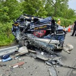 New York State trooper launched over guardrail after semi-truck plowed into patrol car