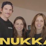 Noa Tishby hosts Ashton Kutcher and Mila Kunis for Hanukkah candle lighting