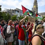 Anti-Israel protests continue at Belgium Christmas markets with smoke grenades, drums